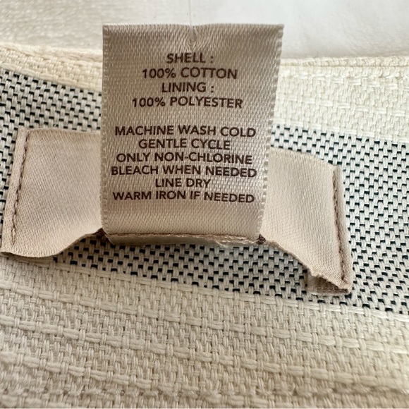 Ann Taylor Striped Light Blue and Cream Skirt with Button Detail - Picture 6 of 9